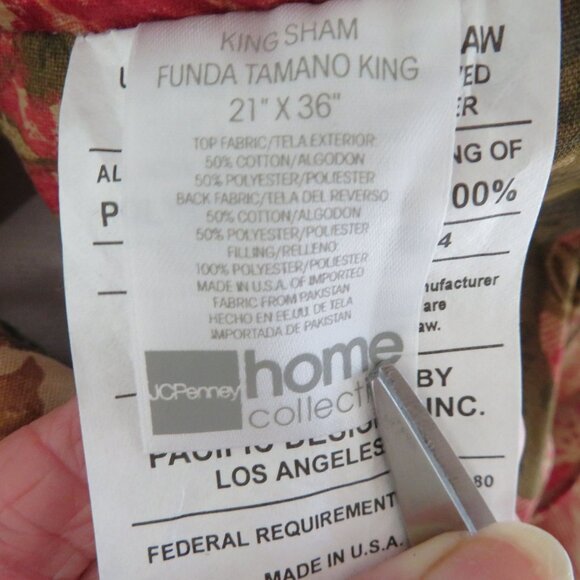 New Vintage 2006 JCPenney Middleton King Pillow Shams Pair of 2 Quilted Red USA - Picture 14 of 14